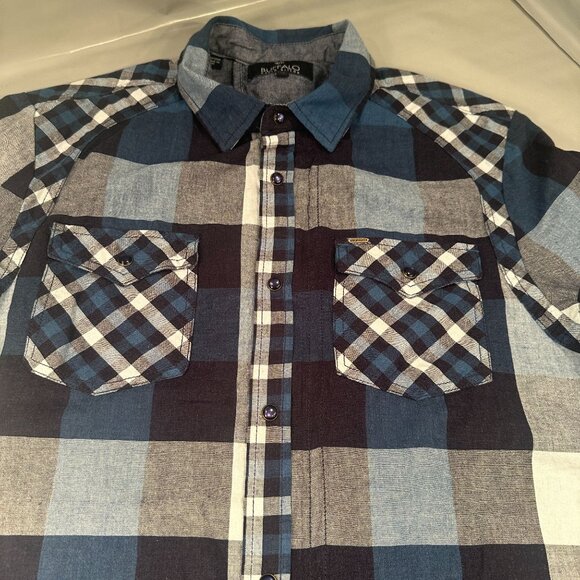 Buffalo David Bitton Pearl Snap Window Pane Shacket Mens Zipper Cowboy Western - Picture 4 of 16